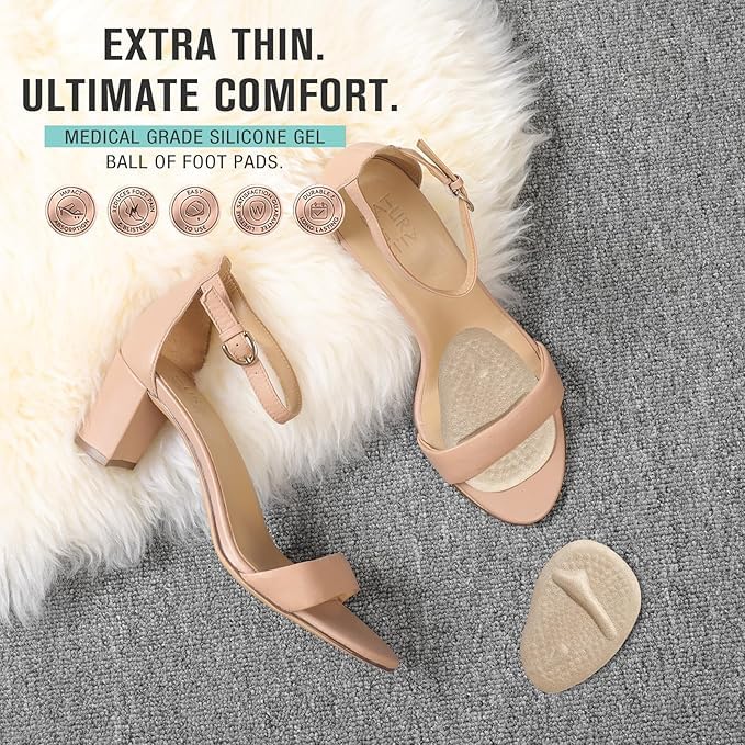 Ashoesert Metatasral Pads Ball of Foot Cushions  Heel Inserts for Women Shoes Relieve Foot Pian Heel Grips Liners Shoe Pads for Loose Shoe  Blisters - Image 2